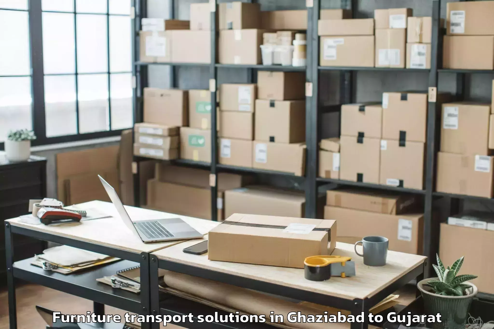 Book Ghaziabad to Zer Furniture Transport Solutions Online